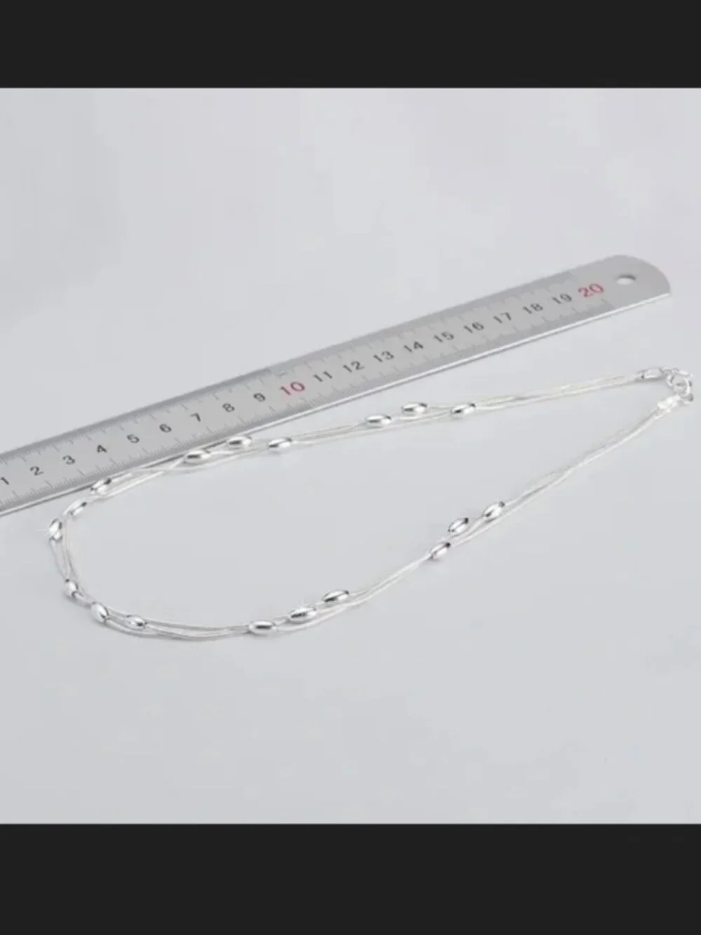 Silver Necklace for Women Charms Beads Luxury Fashion